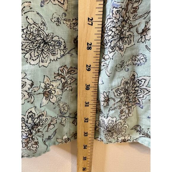 J. Jill 100% Linen Blue Floral Button Up Prairie Cottagecore Sundress Small P - Picture 6 of 6